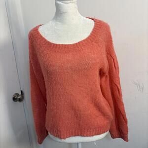Anthropologie Rosie Neira Alpaca Wool Blend Pullover Sweater Small Coral
